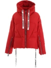 Khrisjoy Logo Drawstring Puffer Jacket In Superlight Red (red)