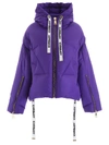 Khrisjoy Logo Drawstring Puffer Jacket In Violet (purple)