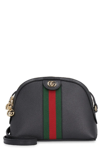 Gucci Ophidia Leather Shoulder Bag In Black