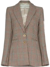 OFF-WHITE CONTRAST-PATCH TWEED BLAZER