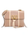VALENTINO GARAVANI Valentino Garavani Medium VRing Stripe Leather Shoulder Bag
