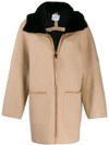 AGNONA HOODED ZIPPED COAT