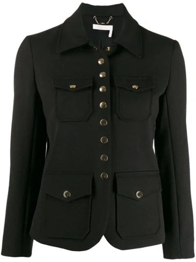 Chloé Back Button Detail Jacket In Black
