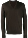 Prada Pullover Mit V-ausschnitt In Brown