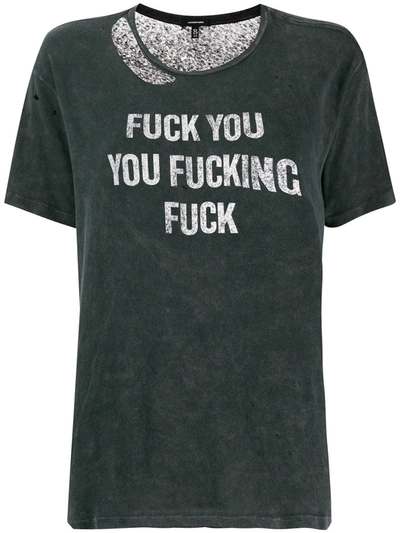 R13 Graphic-print Cotton T-shirt In Black