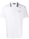 VERSACE CONTRASTING EMBROIDERY POLO SHIRT