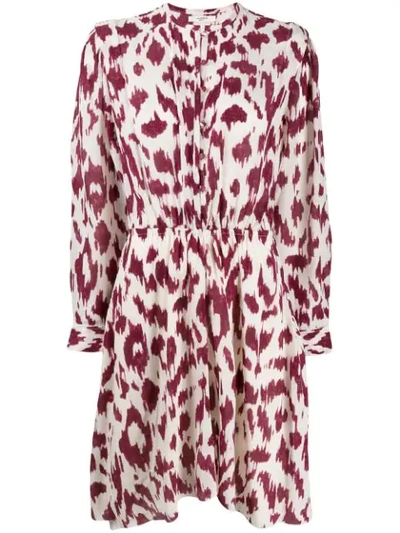 Isabel Marant Étoile Yandra Printed Dress In Neutrals ,red