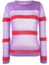 MIU MIU OPEN STITCH STRIPED JUMPER