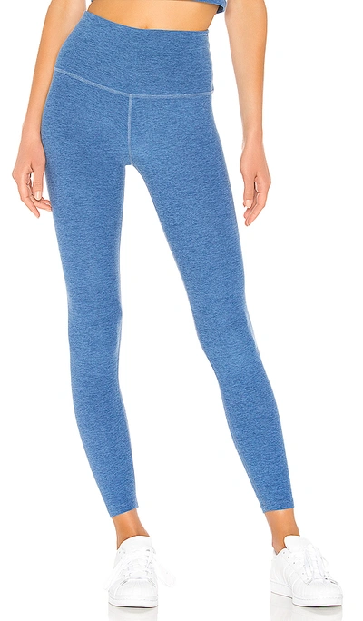 Beyond Yoga Spacedye Walk And Talk High Waisted Midi Legging In Blue. In Victory Blue & Blue Suede