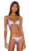 Fleur Du Mal James Lace Padded Demi Bra In Amethyst