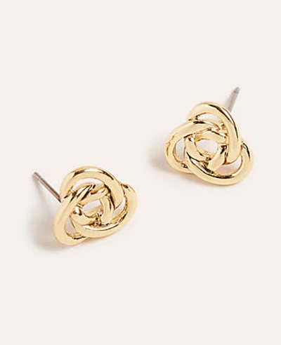 Ann Taylor Knotted Metal Stud Earrings In Gold