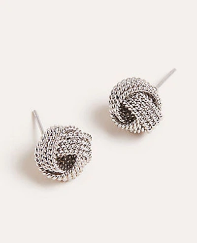 Ann Taylor Rope Textured Stud Earrings In Metallic