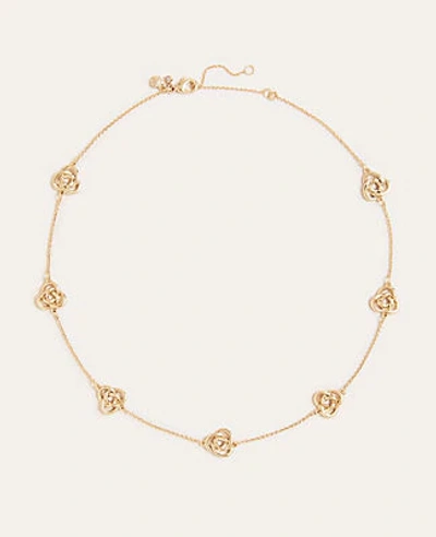 Ann Taylor Knotted Metal Station Necklace In Gold