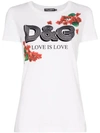 DOLCE & GABBANA FLORAL LOGO PRINT T-SHIRT