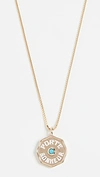 MARLO LAZ 14K MINI PORTE BONHEUR COIN NECKLACE,MLAZZ30001