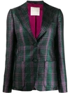 Marco De Vincenzo Checked Single-breasted Blazer In Green