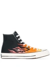 Converse Archive Prints Remixed Chuck 70 Hi Flame Print Sneakers In Black