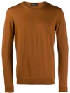 Roberto Collina Knitted Roundneck Sweater In Brown