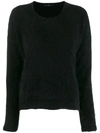 HIGH BY CLAIRE CAMPBELL FUZZY SWEATSHIRT