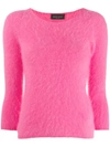 ROBERTO COLLINA CROPPED-SLEEVE KNITTED JUMPER