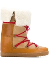 Isabel Marant Nowly Shearling-lined Textured-leather And Suede Snow Boots In Neutrals