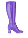 Miu Miu Embellished Heel 65 Boots In Purple