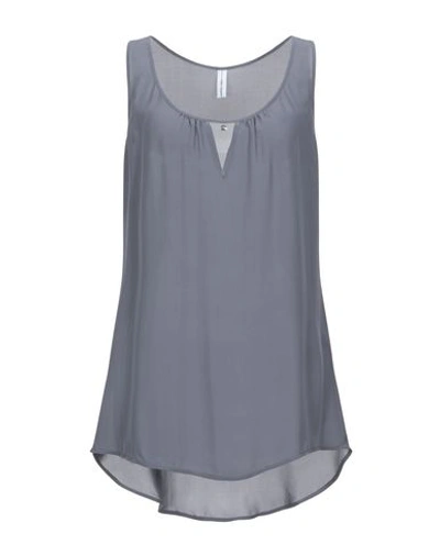 High By Claire Campbell Silk Top In Grey