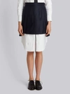 THOM BROWNE THOM BROWNE DROPPED-BACK MINI PLEATED SKIRT IN NAVY SUPER 130'S WOOL TWILL,FGC402A0243012315253