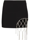 AREA CRYSTAL EMBELLISHED MINI SKIRT