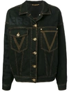 VERSACE VERSACE LOGO DENIM JACKET - BLACK