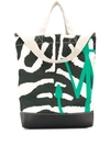 Jw Anderson Zebra And Leopard-print Canvas Tote Bag In White