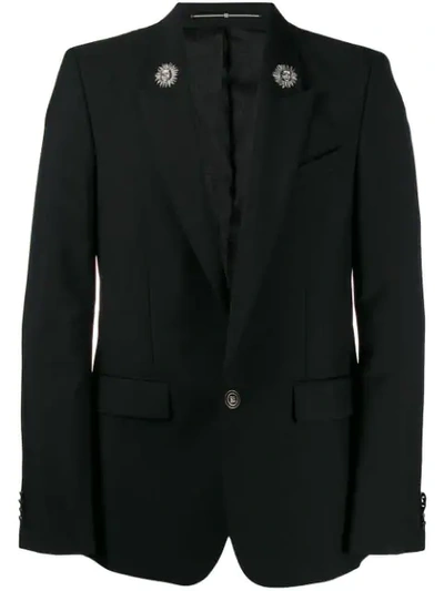 Givenchy Zardozi-embroidered Wool-blend Blazer In Black