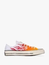 CONVERSE CONVERSE WHITE CHUCK 70 FLAME PRINT LOW TOP SNEAKERS,165029C14194121