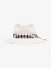 MAISON MICHEL MAISON MICHEL WHITE HENRIETTA FEDORA HAT,100207700113887327