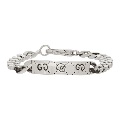 Gucci Ghost Chain Bracelet In Silver Tone