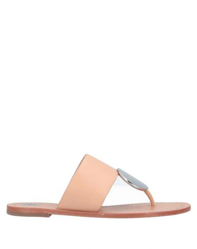 Tory Burch Flip Flops In Pale Pink