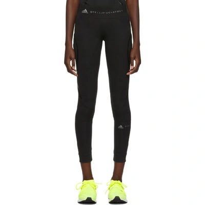 Adidas By Stella Mccartney Essentials Mesh-paneled Climalite Leggings In Black