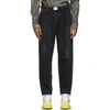 DOUBLET DOUBLET BLACK CASHMERE WIDE TAPERED JEANS