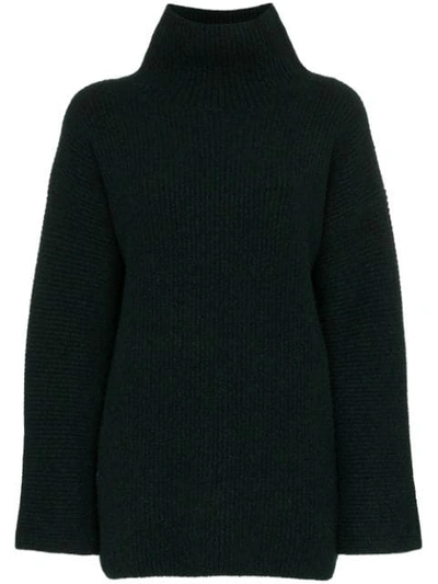 Jacquemus Ribbed Turtleneck Jumper In Green