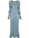 JACQUEMUS JACQUEMUS STRIPED KNIT MAXI DRESS - 蓝色