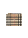 BURBERRY VINTAGE CHECK AND LEATHER ZIP CARD CASE,801513314062314