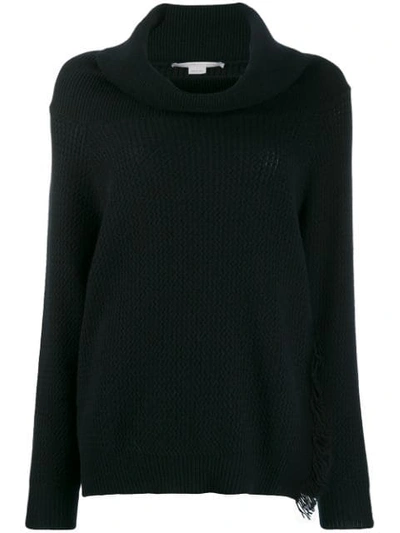 Stella Mccartney Side Fringed Jumper In Black