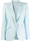 Alexander Mcqueen Single-button Structured Style Blazer In Blue