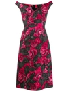 PRADA PRADA ROSE PRINTED MIDI DRESS - 粉色