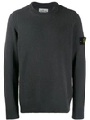 STONE ISLAND LOGO PATCH KNITTED SWEATER