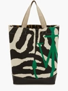 Jw Anderson Zebra And Leopard-print Canvas Tote Bag In White