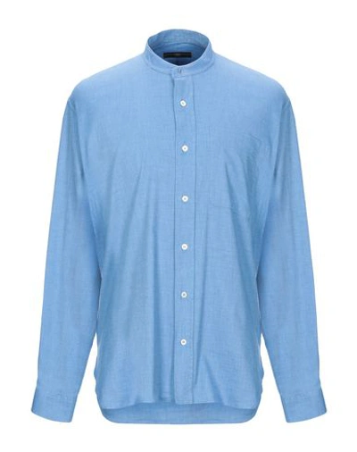 High By Claire Campbell Solid Color Shirt In Blue
