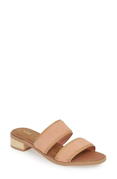 Toms Mariposa Slide Sandal In Coral Pink Suede