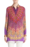 ETRO MANDALA PRINT SILK TUNIC,163414247