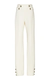 OSCAR DE LA RENTA HIGH-WAISTED WOOL-BLEND STRAIGHT-LEG PANTS,736193